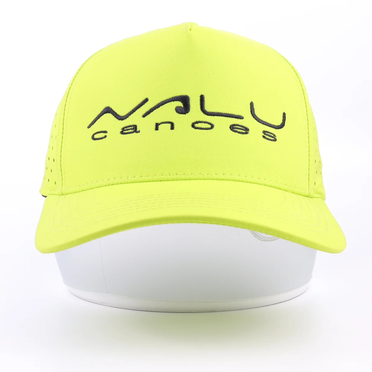 Full bright yellow-green embroidered cap example