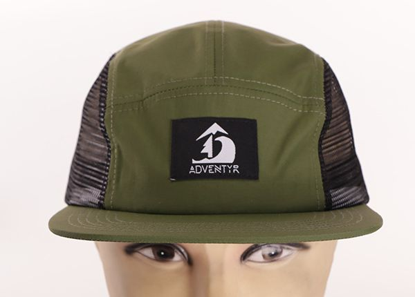 Custom Vintage 5 Panel Mesh Hat With Nylon Strapback Closure